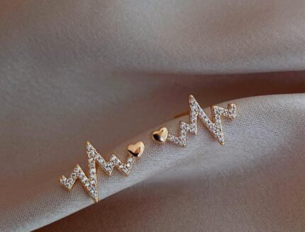 Elegant Zigzag Golden Plated Earrings for Women